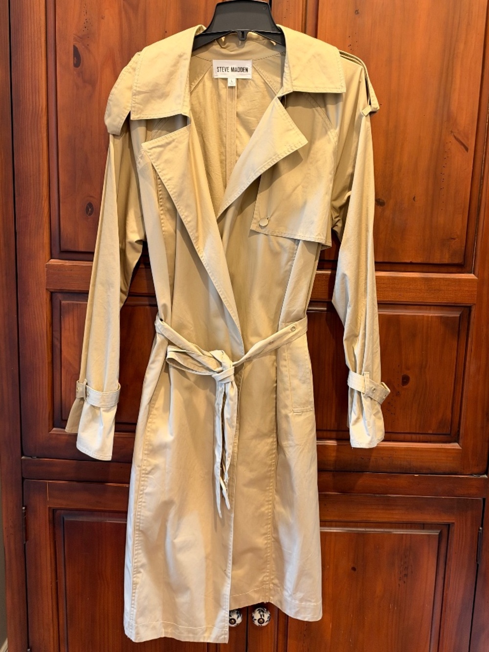 Steve Madden Trench Coat 100% Cotton SZ L